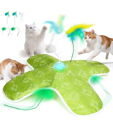thumbnail image 2 of Charging Cat Toy Gardner 5-in-1 Interactive Cat Toy - Automatic Laser, Moving Feather & Track Balls For Indoor Cats Automatic Laser Cat Toy 2 of 10