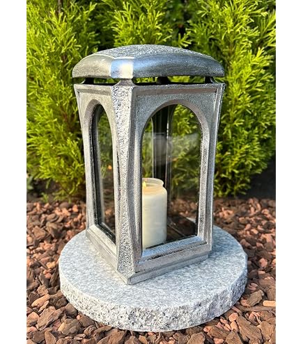 Granit-Sockel 20x20x5 Cm – Eckig, Hochglanzpoliert, Für Grablampe Oder Vase, Witterungsbeständig