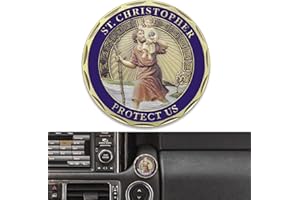 ‎ANWLKI Anwlki Heiliger Christophorus Auto Plaketten Ø 4cm Heiligen Christophorus Medaille Beschutze Uns Komm Gut Heim Geschenk mit 1 Magnet Eisenstück und 3 Doppelseitig Klebende Aufkleber (Bunt)