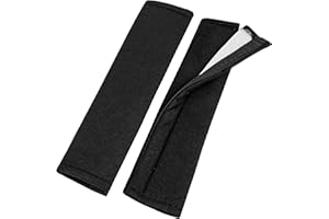 YOUR DAY MATE Fodera con Imbottitura Confort per Cintura di Sicurezza Auto da Bambini e Adulti, 2 pz, Nero, Protezione Collo In Microfibra per Cintura Auto, Cuscino Tubolare Cintura di Sicurezza Auto, copri cintura