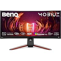 BenQ MOBIUZ EX3415R Monitor Curvo Gaming (34 pulgadas, IPS, Ultrawide, 2K, 144 Hz, 1ms, HDR 400, FreeSync Premium Pro, contro