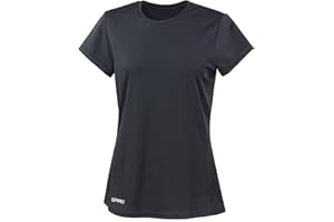 Spiro Women's Sports Quick-Dry Blue Short Sleeve Performance T-Shirt, Standard Length, Athletic Fit, UK M