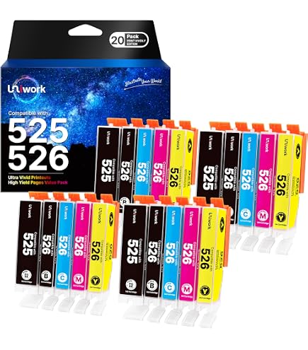 Motori A Impieghi Generici 1/4 HP 4 Cartucce Inchiostro Nero Compatibili Canon CLI-8Bk - Sostituzione Per Stampanti, Marca Go Inks Valvole A Cartuccia