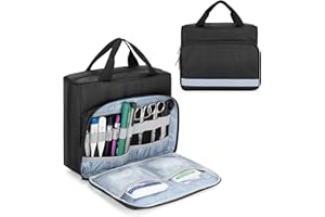 Trunab Astuccio Stetoscopio Custodia per Stetoscopio Nero, Compatibile con 3M Littmann/MDF/ADC e Altri Accessori, Cassetta Pronto Soccorso Vuoto, Borsetta medical con Diverse Tasche