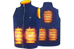 TOUVE Veste Chauffante Homme Femme, Gilet Homme Femme Chauffante, Veste Polaire Chauffante Sans Manche, 5 Zones de Chauffage, 3 Niveaux de Chauffage (Batterie non Incluse)