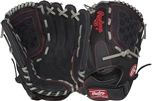 Rawlings Renegade Adult Ball Glove | Baseball/Slowpitch Softball | Multiple Styles Handschuh, 31,8 cm, Basket Web | Schwarz/Grau, 12.5" | Utility