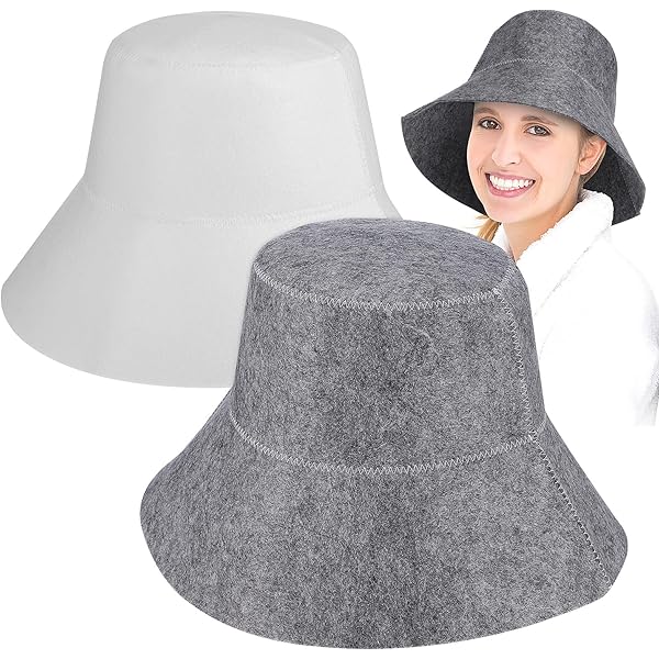 2pcs Sauna Hat - Felt Cap For Banya Bath House Steam Room - View #4