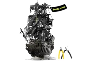 Piececool - Maqueta del barco pirata El holandés errante en 3D, puzle de metal, de acero inoxidable, para montar, 369 piezas, requiere herramientas, para regalo o colección, para personas adultas