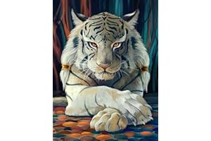 SMYJDMM Diamond Painting, Tiger Diamond Painting Kits, Diamant Painting Set Mosaikherstellung Erwachsene Diamant Kunst Handwerk für Home Wand Décor 30x40cm