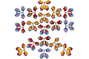 Phoetya Flying Butterfly Toy, 20 Stück Magic Butterfly Card Wind up Butterfly Toy Helle Farben Schmetterlingskarte Magic Butterfly Surprise Geschenkkarte für Hochzeitsgeburtstagsfeier Spielen