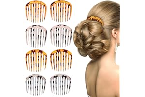 Beavorty 8pcs French Twist Combs Plastic Hair Side Combs Set Hair Styling Combs 9 Teeth Hair Clip Combs for Fine Hair Accessories Women Girls