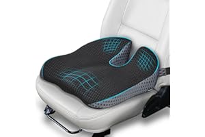 Ajiteogy Coussin Voiture Conducteur - Coussin Siège Voiture Rehausseur Adulte en Mousse Mémoire - Coussin Chaise Bureau Anti-Glissant pour Voiture/Bureau/Camion