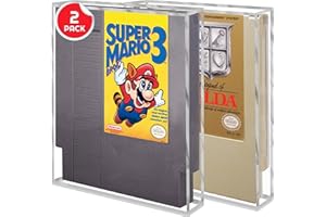 Acrylic Display Protector compatible for Nintendo NES Game Cartridge - 4MM Thick, Anti-Dust, Anti UV, and Acid-free Clear Game Storage, NES Video Games Protector by EVORETRO (Pack of 2)