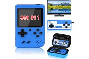 Handheld Game Console - Vaomon Retro Game Console kommt mit tragbarem Gehäuse, 800 Klassische FC Spiele Konsole unterstützt Anschluss an TV 2 Spieler, Kinder & Liebhaber,Blue