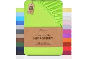 NatureMark Prześcieradło z mikrofibry SPANNBETTLAKEN! wiele rozmiarów i kolorów markowych towarów (prześcieradło (120 x 200 cm, Zielone Jabłko)