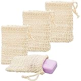 ECENCE 4x sacchetti per sapone in sisal Rete per sapone naturale Sacchettino per sapone Sacchetto per sapone Spugna per sapon