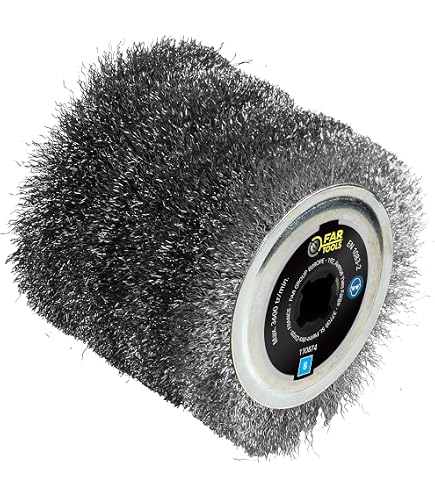 2 Brosses Abrasives Grain 80 - Diam. 120 Mm, Largeur 100 Mm, Pour Machine à Satiner, Nylon Renforcé - 4