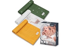 LIONELO Bamboo Set 3szt naturalne pieluszki bambusowe 70x70 od 1 dnia życia, antybakteryjne, przeciwgrzybiczne, hipoalergiczne, delikatny, miękki, kocyk, podkład do przewijania