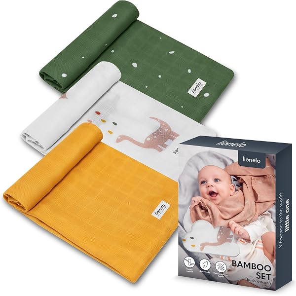 INTERBABY Muslin Tücher – 3er Pack Aus Bambus & Baumwolle, 55x70 Cm, Saugfähig