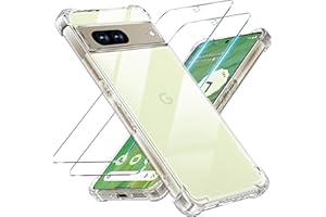 Tentoki 3 in 1 für panzerglas und hülle Google Pixel 7,[Nie Vergilbung] schutzfolie Pixel7 TPU handyhülle Schlanke Stoßfeste Anti Kratzt Transparent Case