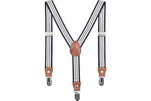 DEBAIJIA Baby Kinder Hosenträger Einfarbig Gürtel Elastisch Leder 3 Clips Jungen Mädchen Hosen Röcke Tutu Shorts Bequem Träger