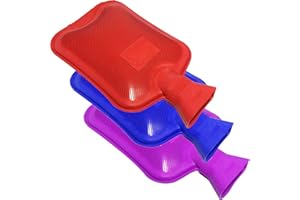 SURETHERMAL CS01385 - Sure Thermal Hot Water Bottle Ribbed 2 Sides, 3 Pack - Red Blue Purple