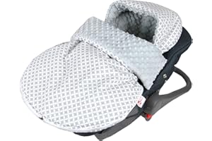 BABYLUX Fußsack SOMMERFUßSACK 90cm Minky Babyschale Kinderwagen Buggy Jogger (5. Grau + Maroko)