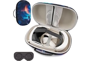 XINGFUDAO Custodia rigida per Meta Quest 3/Quest 3S/Pico 4 Ultra, impermeabile, antigraffio, organizzata per cinturino Elite, con tasca in rete per riporre gli accessori (multicolore)