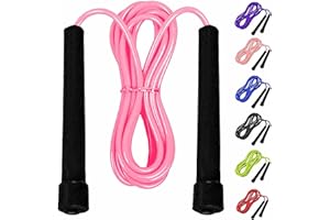 LUMAZU Adjustable Skipping Rope for Adults Kids Non-Slip Handle Home and Gym Tangle Free Jump Rope for Fat Burning, Speed Training, Fitness Workout, Crossfit Boxing, MMA Warm up Speed Rope