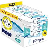 Dodot Toallitas Pure Aqua Para Bebé, 432 Toallitas (9 Packs de 48 Unidades) , Ayuda A Restaurar El PH Natural De La Piel, 99%