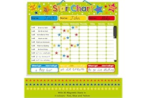 FRIDGE MAGIC Multi-Purpose Magnetic Reward Star Chart - Durable 40x30cm Board for Behaviour & Task Tracking