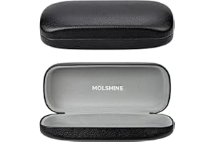molshine Hard Shell Sunglasses Case,Portable Large Eyeglasses Case with Cloth for Women Men lady