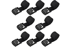 KULAMO Cinghie di Fissaggio a Cricchetto 1M, 8 Pezzi Carico Cinghie di Tensione con Cricchetto Regolabili Cinghie, Cinghie di Ancoraggio del Bagaglio per Moto, Auto, Portabiciclette