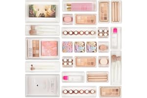 Vtopmart Lot de 25 organiseurs de tiroir en plastique blanc