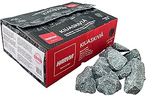 Harvia - Pietre per sauna originali Diabas finlandese, 20 kg, per esterni e stufa a legna