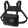 WYNEX Tactical Chest Rig Bag of Laser Cut Design, Molle Chest Pouch Utility Recon Kit Bag Tactical Combat Chest Pack Airsoft Front Chest Pouch Include Patch