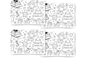‎JEKA Kreativpaket Weihnachten, 4 x Ausmal-Tischdecke mit Weihnachtsmotiven aus Papier, Papier-Tischdecke, Ausmalen Weihnachtenbilder, Geschenkidee Kinder, Mal Mich Bunt