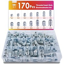 100-Piece Threaded Insert Nuts Assortment Kit - M6 M8 M10 For Wood Furniture