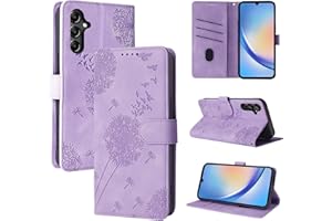 Rostsant Handyhülle für Samsung Galaxy A34 5G Löwenzahn PU Leder Samsung Galaxy A34 5G Flip Case Brieftasche Tasche Hülle Magnetisch Handyhülle für Samsung Galaxy A34 5G Violett