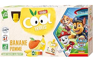 Vitabio Cool Fruits - Gourdes La Pat' Patrouille Banane Pomme - 12 x 90 g - BIO