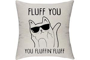 ZFENGYYUAN Fluff You You Fluffin' Fluff- Oförskämd katt prydnadskuddöverdrag roliga kattgåvor för kattälskare kontor hem rum
