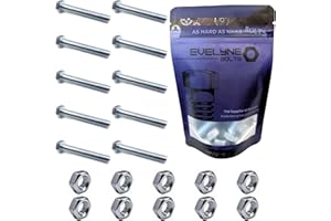 EVELYNE 8mm Nuts & Bolt 10 Pack (M8 x 100mm Bolts & M8 Nuts) Hex Bolt/Setscrew Fully Threaded