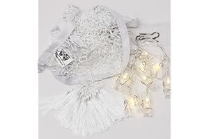 MiniOwls Toy Storage Hammock Organizer for Plush Stuffed Animals. De-cluttering Solution & Inexpensive Idea for Every Room (White, Large w/Tassel and Lights)