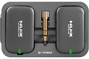 NUX | B-7PSM Wireless In-Ear Monitor System 5.8GHz | Clear Low-Latency Audio for Musicians & Stage Use | Includes Charging Case