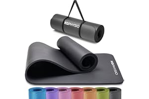 KG Physio Rutschfeste Yogamatte mit Tragegurt - Gymnastikmatte für Yoga, Heimtraining, HiiT und Pilates - Fitnessmatte, Sport