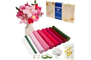 YYUENG TAK 350 piezas Limpiapipas Manualidades Rojo y Rosa,Set de Limpiapipas Flores, con Instrucciones y varios accesorios, para Regalos Artesanales y Decoración del Hogar,Pipe Cleaner Flower kit