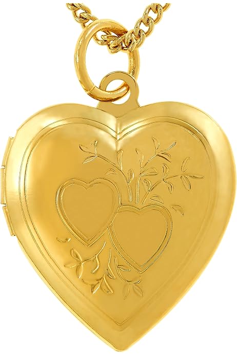 14K Plated Gold Locket Necklace 