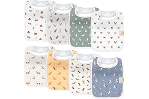 KeaBabies Confezione Da 8 Bavaglini Biologici Per Ragazzo, Ragazza - Bavaglini Sbavanti Per Neonato, Neonata, Bavaglini Per Ragazze, Ragazzi, Bavaglini Per Maschietti, Bavaglini In Cotone (Dawn)