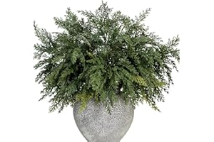 DONFULILY 5Pcs Artificial Green Cedar Branches, 55cm Faux Cedar Picks Long Stems Christmas Foliage Cpyress Greenery Decorations for Vase Filler Wreath Garland DIY Crafts Xmas Indoor Outdoor Home Decor