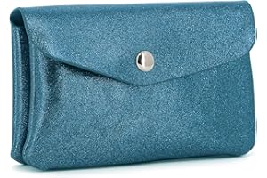 flora & co Porte-Monnaie et Cartes en Similicuir Irisé Brillant - Portefeuille Pochette Format Mi-Longue à Magnétique - Pratique Léger